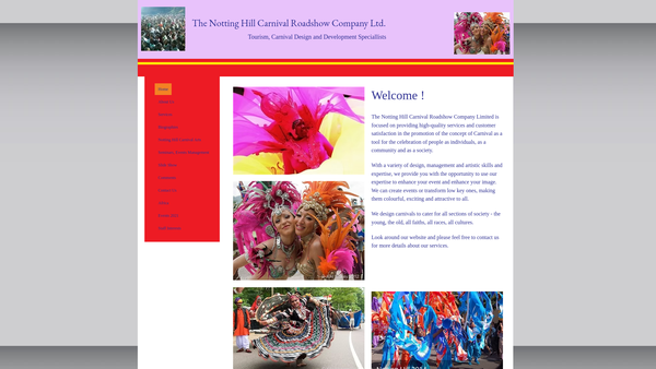 Screenshot of the The Notting Hill Carnival Roadshow Company Limited website