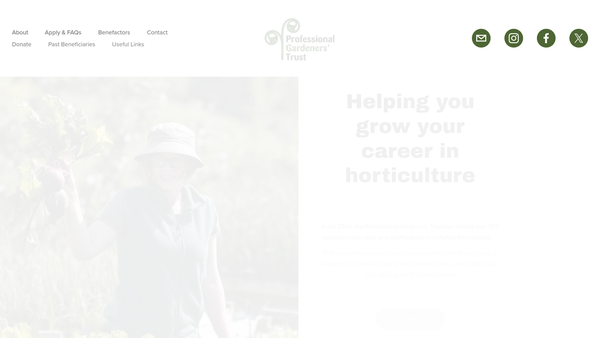 Screenshot of the Professional Gardeners' Trust website