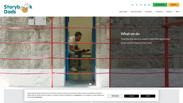Screenshot of the Storybook Dads website