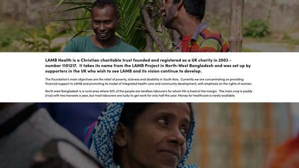 Screenshot of the Lamb Health website