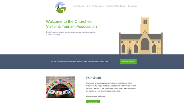 Screenshot of the Churches Visitor And Tourism Association website
