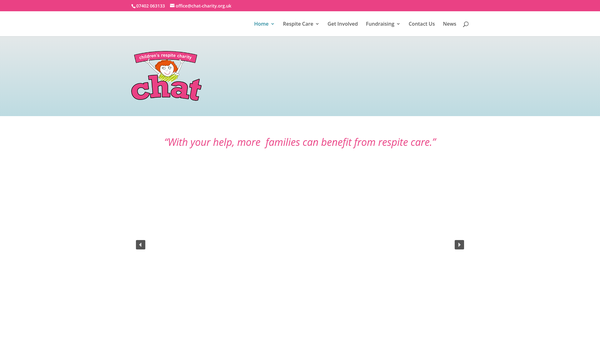 Screenshot of the Chat Children's Respite website