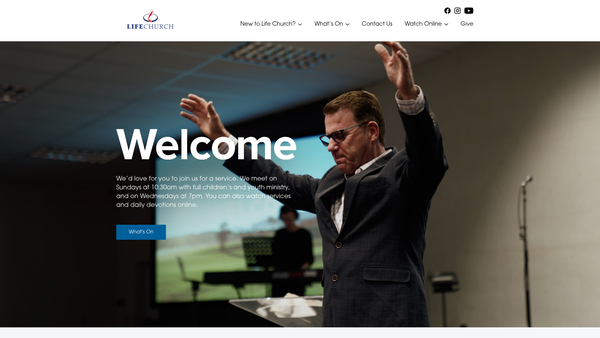 Screenshot of the Christ For The World website