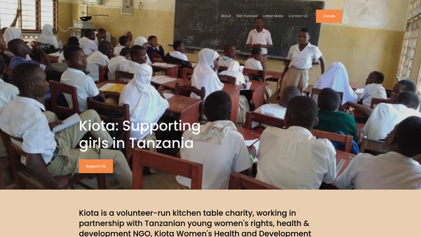 Screenshot of the Kiota website