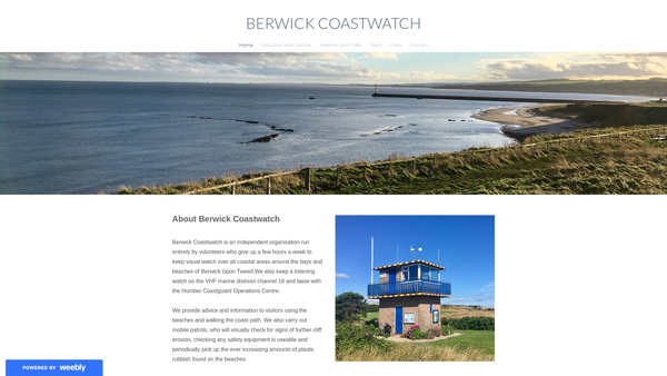 Screenshot of the Berwick Coastwatch website