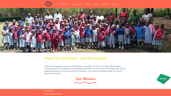 Screenshot of the Happy Home Kenya Trust website