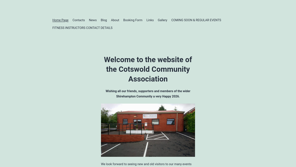 Screenshot of the Cotswold Community Association website