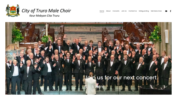 Screenshot of the City Of Truro Male Choir website