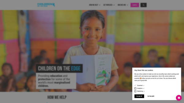 Screenshot of the Children On The Edge website