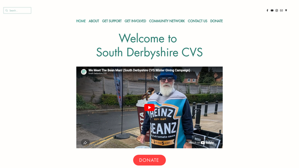 Screenshot of the South Derbyshire Cvs website