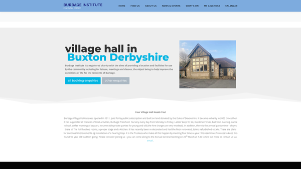 Screenshot of the Burbage Institute (Buxton) website