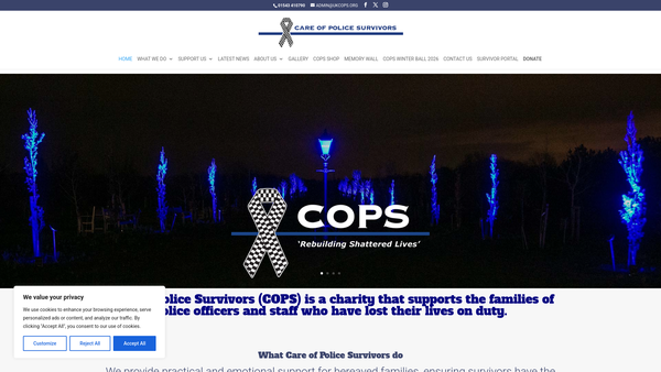 Screenshot of the Care Of Police Survivors website