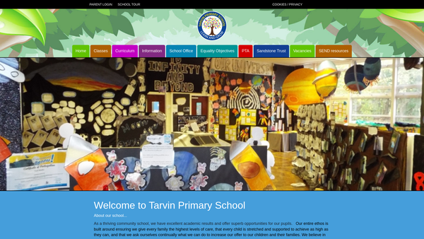 Screenshot of the Tarvin Primary School Parent Teachers Association website