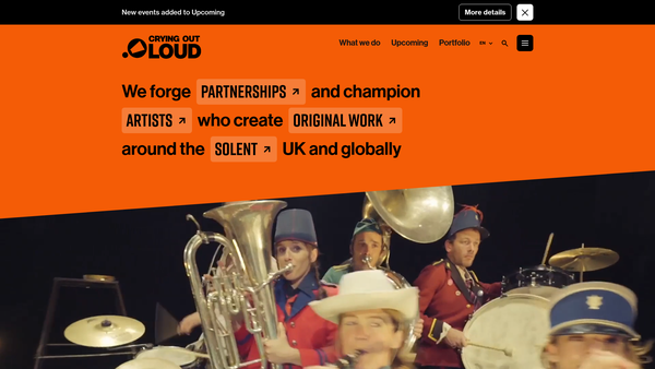 Screenshot of the Crying Out Loud website