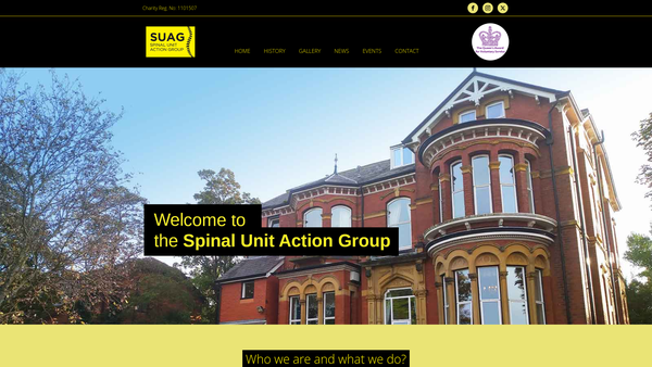 Screenshot of the The Spinal Unit Action Group website