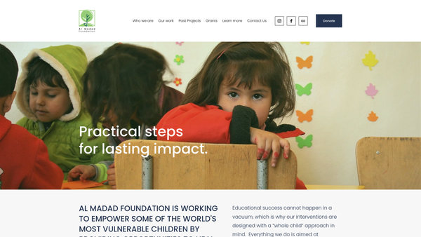 Screenshot of the Al Madad Foundation website