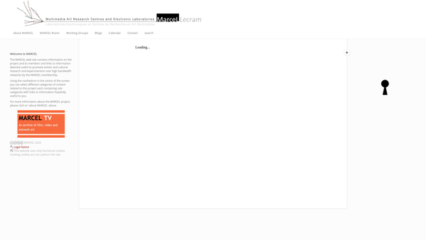 Screenshot of the Marcel Multimedia Art Research Centres And Electronic Laboratories website