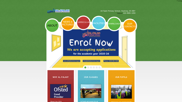 Screenshot of the Al-Falah Educational Trust website