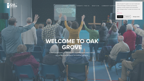 Screenshot of the Oak Grove Community Church website