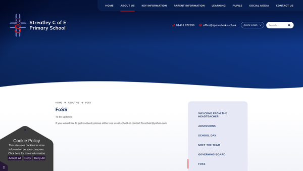 Screenshot of the Friends Of Streatley School website