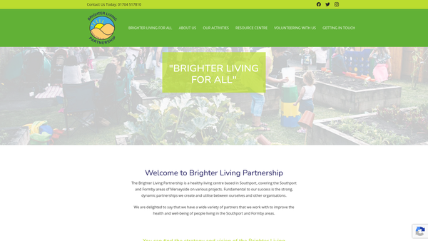 Screenshot of the Brighter Living Partnership website