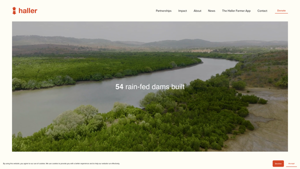 Screenshot of the The Haller Foundation website