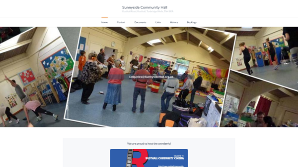 Screenshot of the Sunnyside Hall, Rusthall website