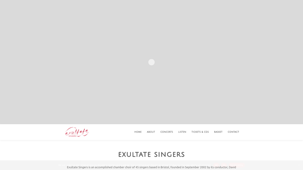 Screenshot of the Exultate Singers website