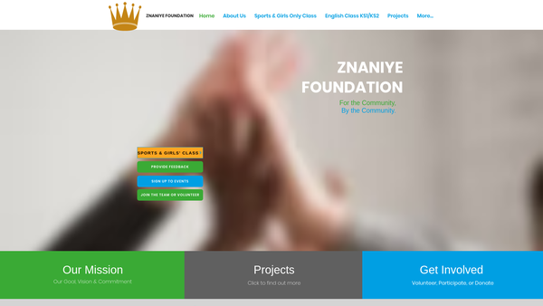 Screenshot of the Znaniye Foundation website