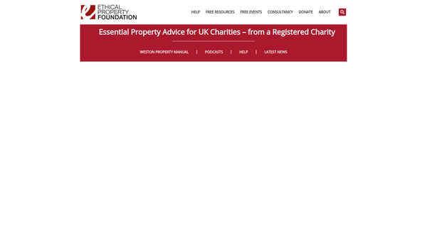Screenshot of the The Ethical Property Foundation website