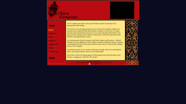 Screenshot of the Clio's Company website