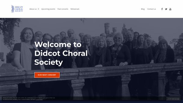 Screenshot of the Didcot Choral Society website