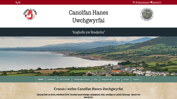 Screenshot of the Canolfan Hanes Uwchgwyrfai website