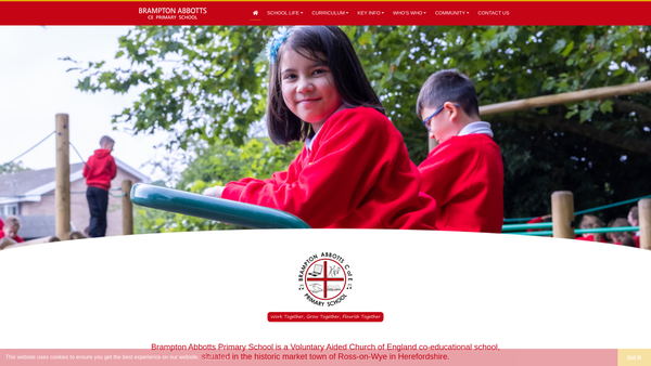 Screenshot of the Brampton Abbotts School PTFA website