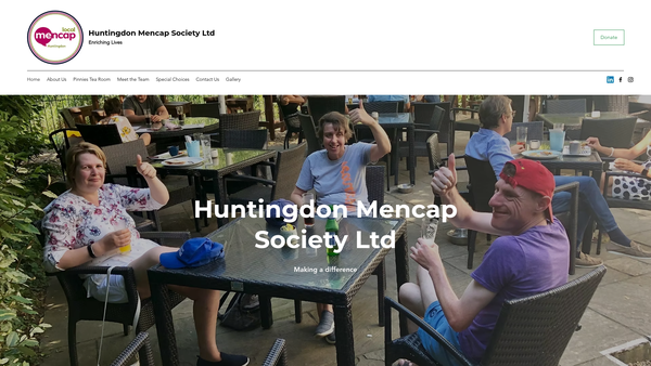 Screenshot of the Huntingdon Mencap Society Limited website