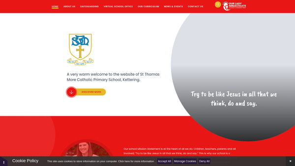 Screenshot of the The Parent Social Committee Of St Thomas More Catholic Primary School website