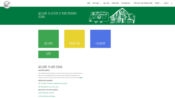 Screenshot of the Ottery St Mary County Primary School PTA website
