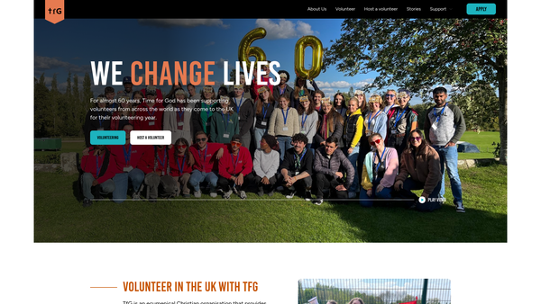 Screenshot of the Time For God website