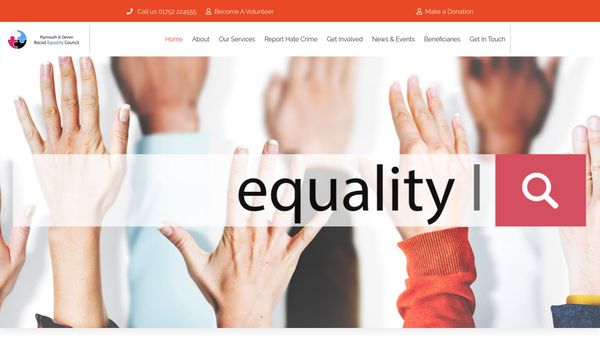 Screenshot of the Plymouth & Devon Racial Equality Council website