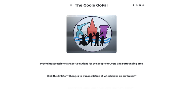 Screenshot of the Goole And District Community Transport Group website