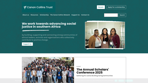 Screenshot of the Canon Collins Trust website