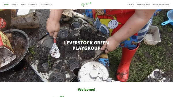 Screenshot of the Leverstock Green Playgroup website