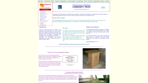 Screenshot of the Felmersham And Radwell Community Trust website