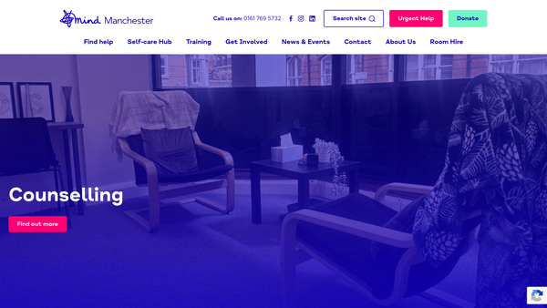 Screenshot of the Manchester Mind website
