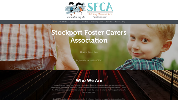 Screenshot of the Stockport Foster Carers Association website