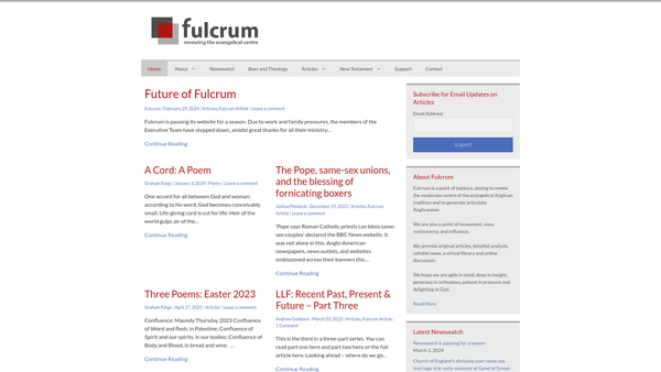 Screenshot of the Fulcrum-Anglican website