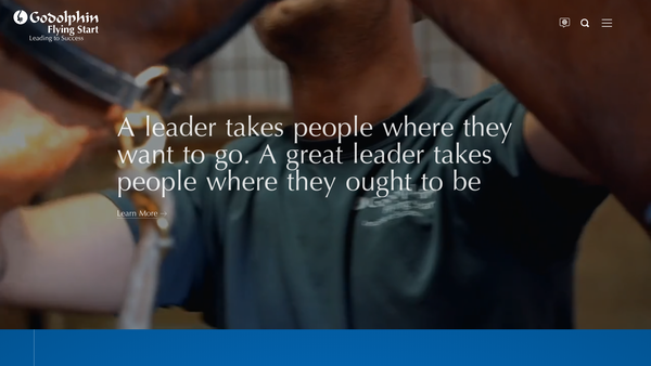 Screenshot of the Godolphin International Thoroughbred Leadership Programme Limited website