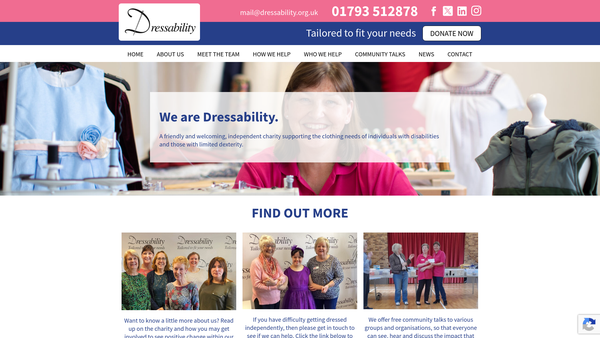 Screenshot of the Dressability website