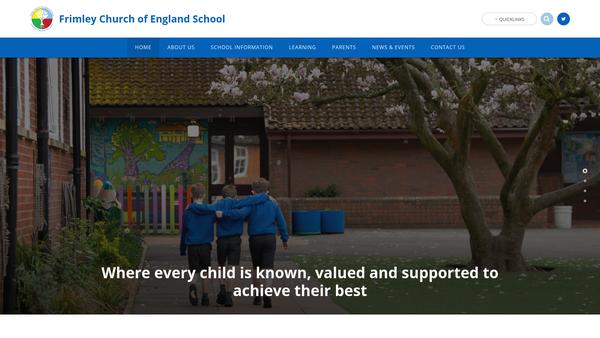 Screenshot of the Frimley C Of E School PTA website