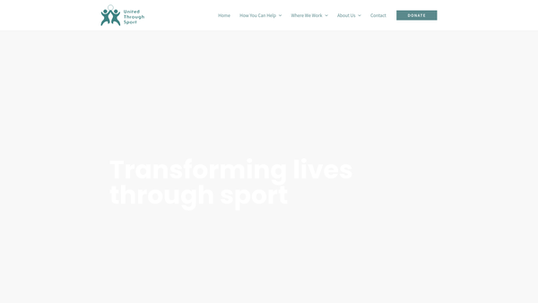 Screenshot of the United Through Sport website